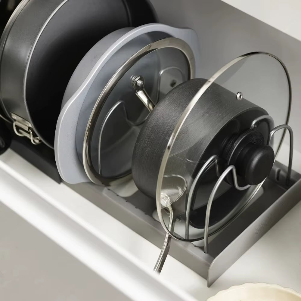 Kitchenware Storage Rack, Countertop, Telescopic Pot Lid Rack, Kitchenware Storage Rack, Draining Dish, Telescopic Drawer