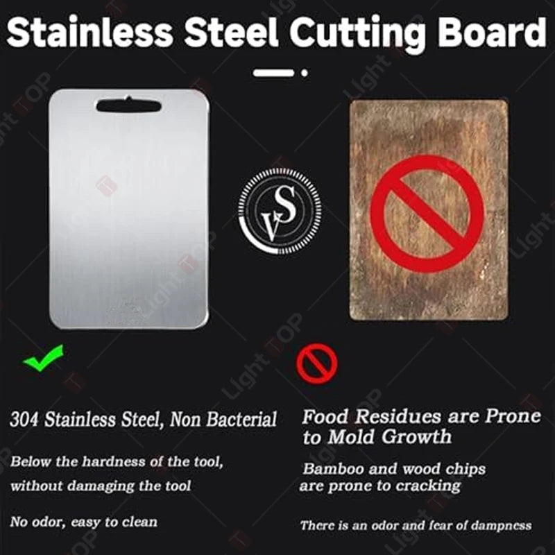 1~3PCS Cutting Boards for Kitchen 304Stainless Steel Thickened Board Double Sided Food Grade Portable Fruit Meat Chopping