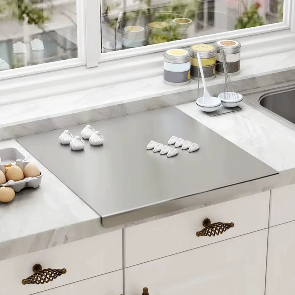 Large Size Household Stainless Steel Chopping Board Double Panel Multifunctional Pastry Baking Board Chopping Board Kitchenware
