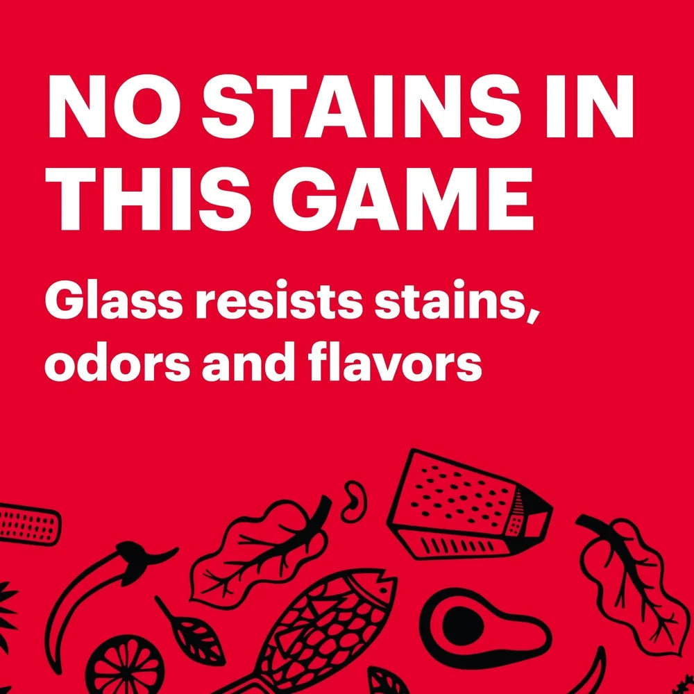 Airtight Glass Food Storage Container 6 Cup Rectangular Dish with Red Bpa-Free Lid Dishwasher Microwave Safe Kitchen Essential