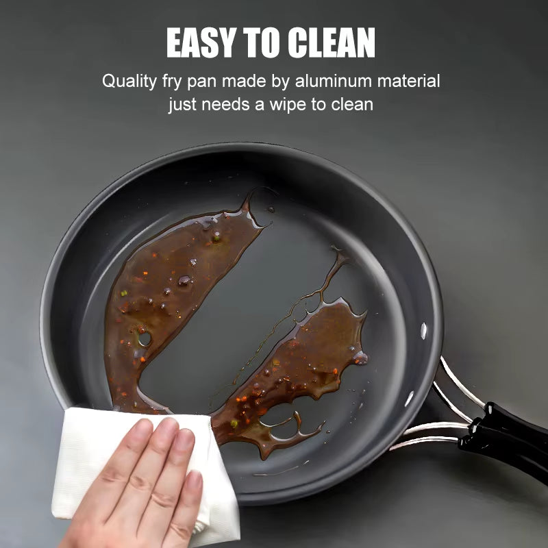 WESTTUNE Camping Frying Pan Aluminum Camping Picnic Plate Dish Portable Outdoor Cookware with Foldable Handle Hiking Cookware