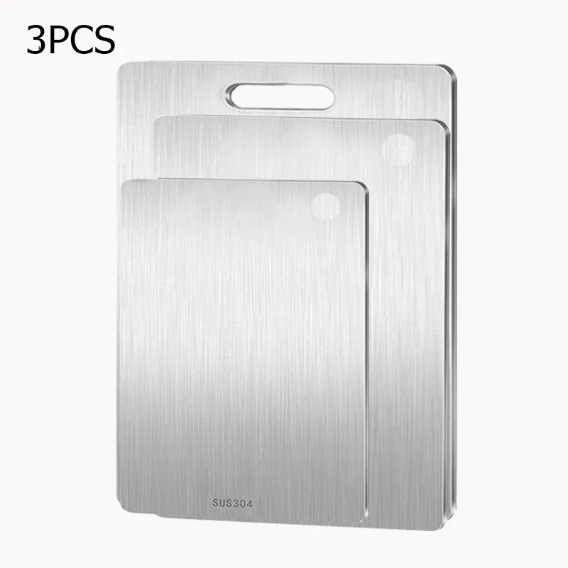 1~3PCS Cutting Boards for Kitchen 304Stainless Steel Thickened Board Double Sided Food Grade Portable Fruit Meat Chopping