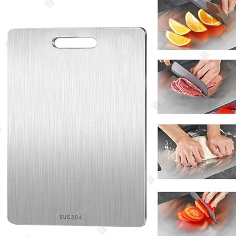 1~3PCS Cutting Boards for Kitchen 304Stainless Steel Thickened Board Double Sided Food Grade Portable Fruit Meat Chopping