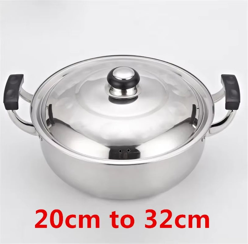 Stainless Steel Soup Pot Nonmagnetic Cooking Multi-Purpose Cookware Non Stick Pan General Use Kitchen Big Japanese Cooking Pot