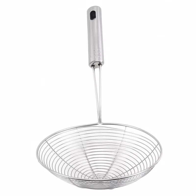 Oval Skimmer Stainless Steel Filter Mesh Oil Pot Food Filter Cookware Colander Fried Filter Kitchen Strainer Baking Cooking Tool