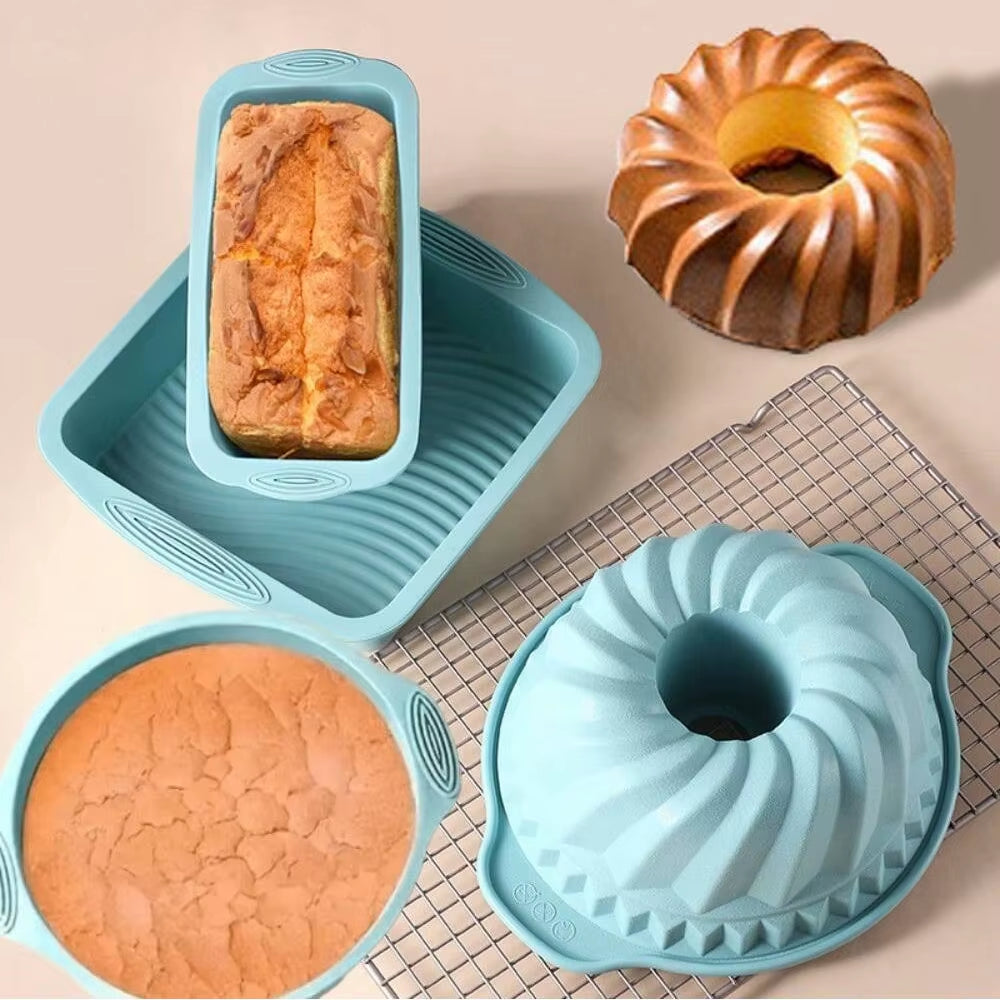 Silicone Baking Tool Set High-Temperature Resistant Oven Baking Plate Cake Toast Kitchen Baking Mold Baking Cooking Accessories
