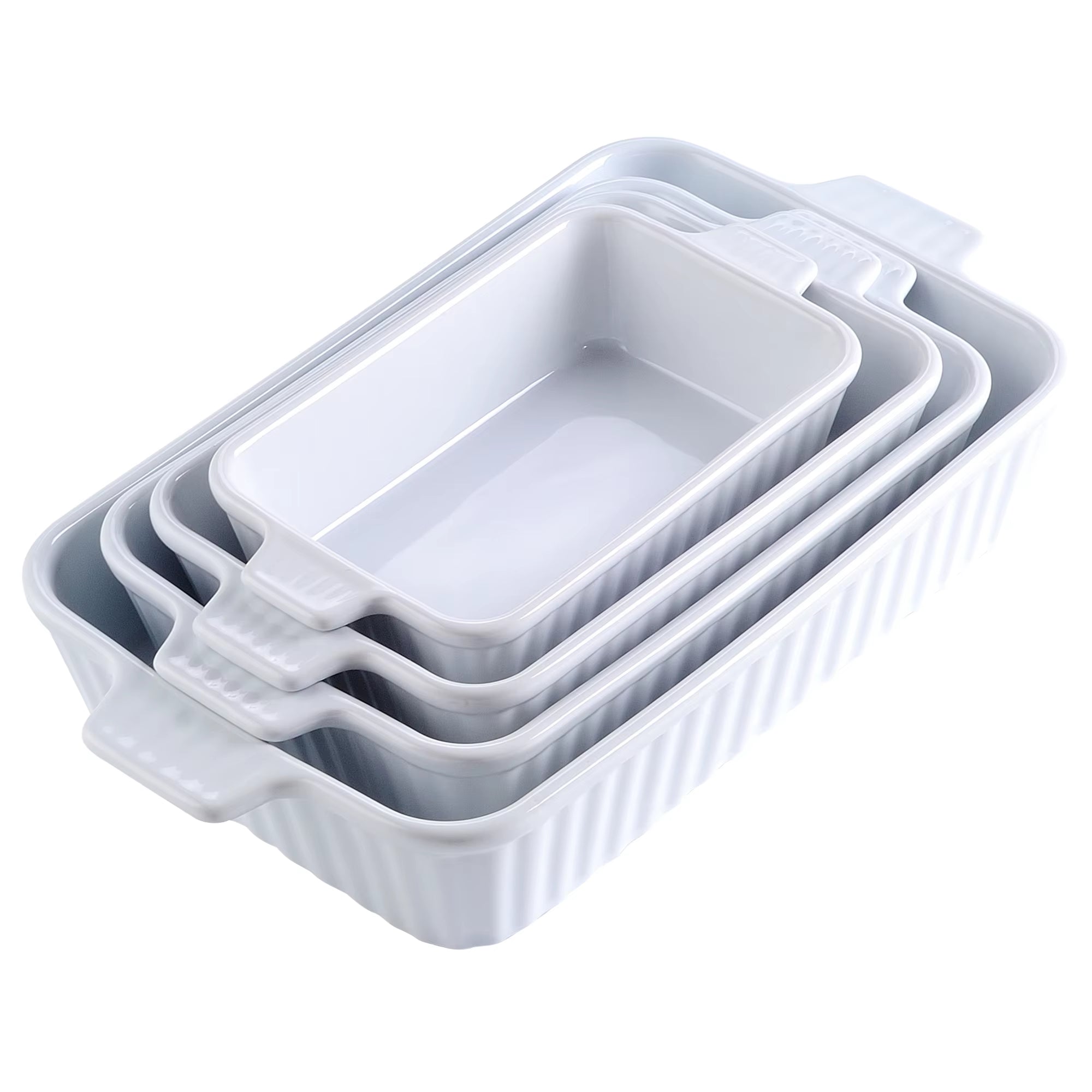 4-Piece Table Baking Dish Plate Set with Ceramic Handle Oven to Ideal for Lasagne/Pie/Casserole/Tapas(9"/11"/12"/13.3")