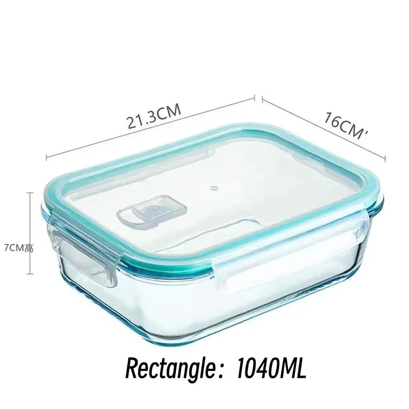 Glass Food Storage Side Dish Meal Prep Airtight Tupper Sealed Containers Preservation Kitchen Organizers Bento Lunch Box