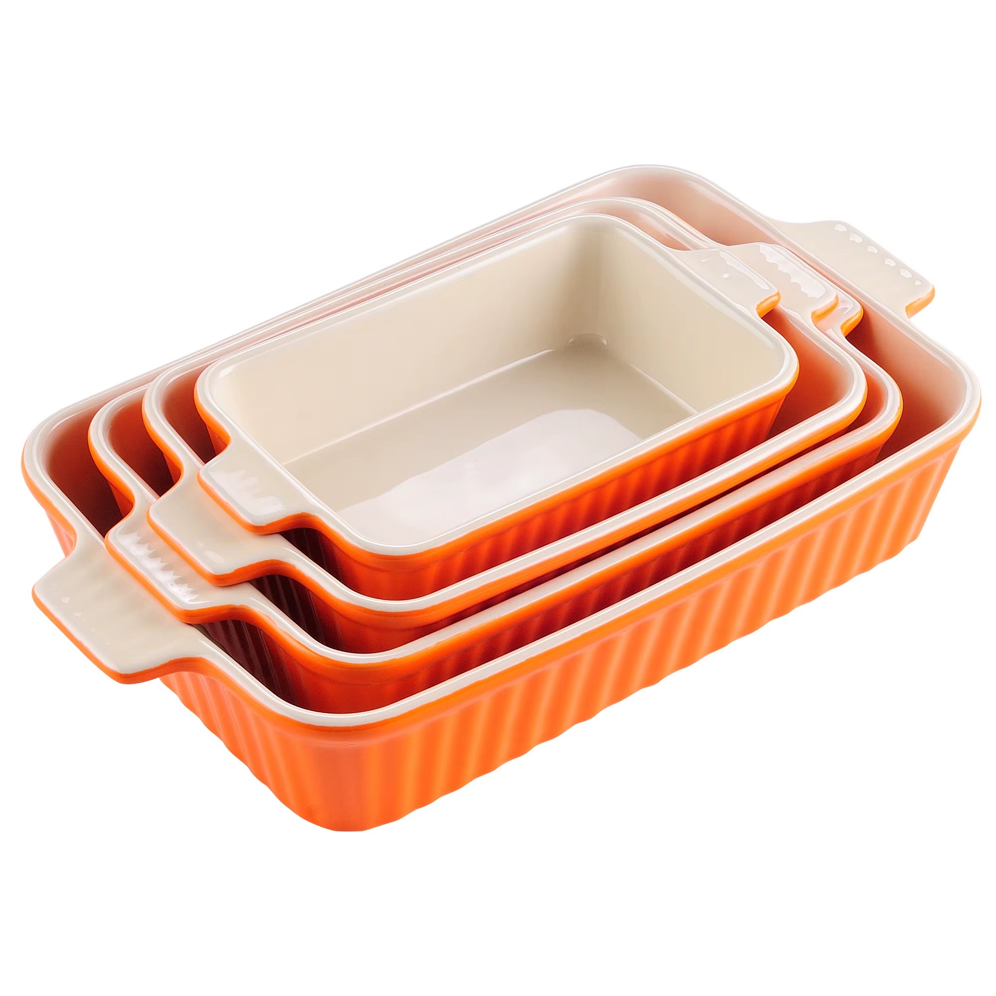 4-Piece Table Baking Dish Plate Set with Ceramic Handle Oven to Ideal for Lasagne/Pie/Casserole/Tapas(9"/11"/12"/13.3")