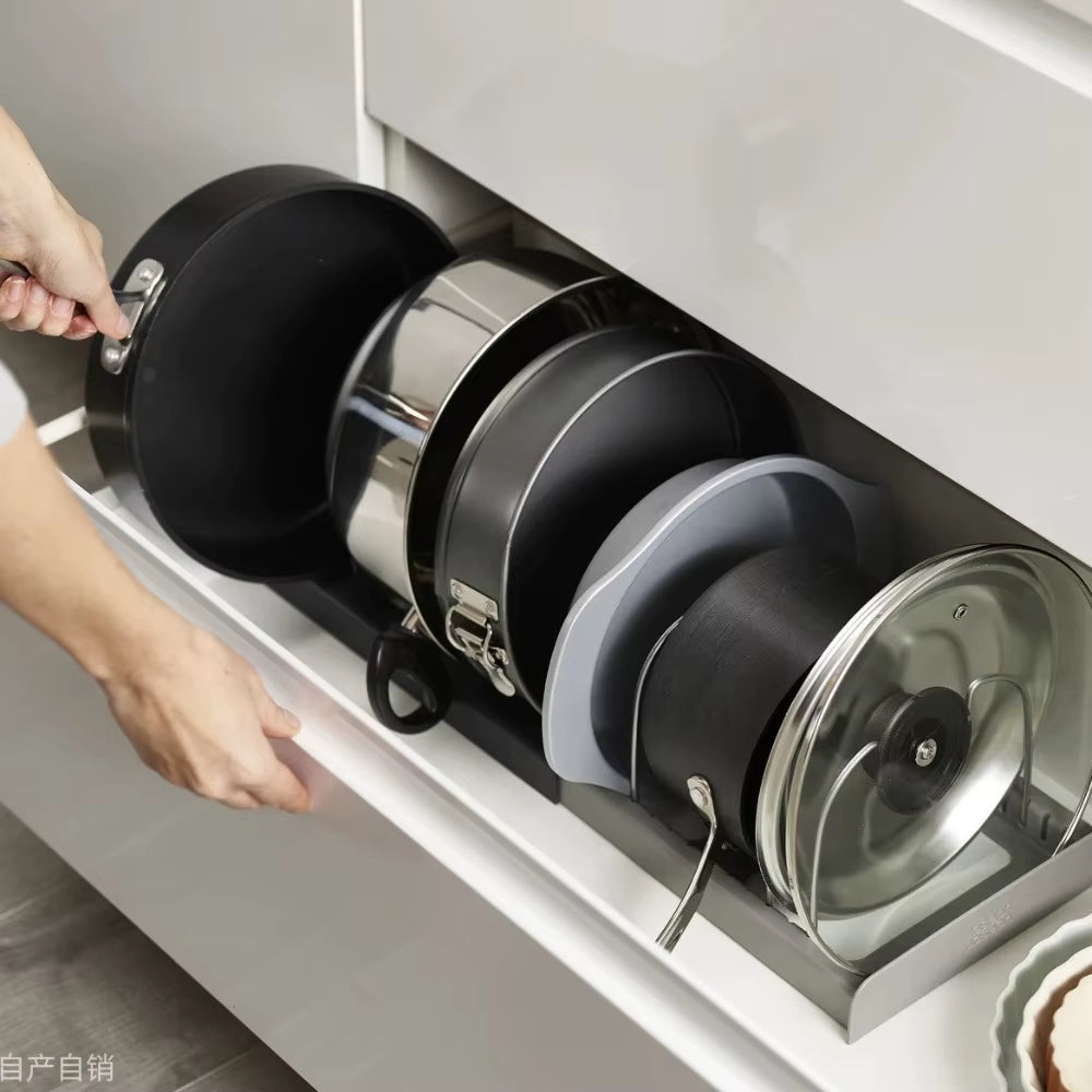 Kitchenware Storage Rack, Countertop, Telescopic Pot Lid Rack, Kitchenware Storage Rack, Draining Dish, Telescopic Drawer