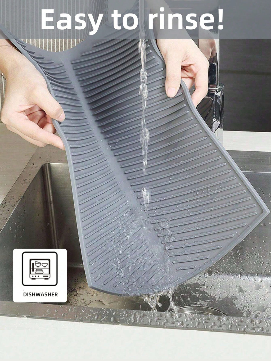 1Pc Silicone Dish Drying Mat,Kitchen Utensil Drainage Mat Silicone Drain Pad for Kitchenwares and Tablewares,15/17/20 Inch(Available in Three Sizes),Flexible Rubber Dish Draining Mat, Heat Resistant Silicone Trivet, Kitchen Decor Counter Top Mat, Sink Mat