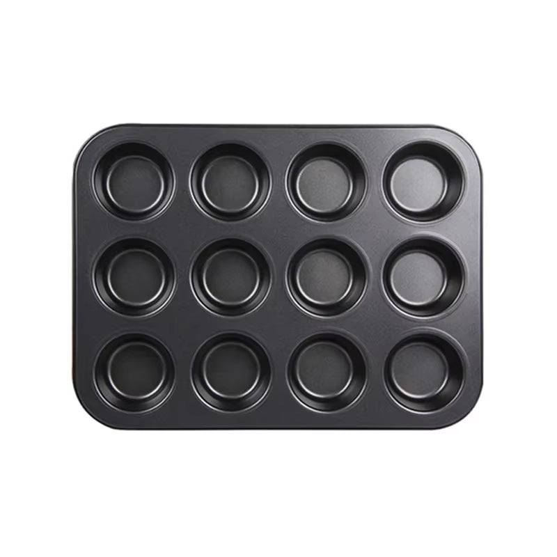 6/12 Cup Square Cupcake Baking Pan Easy to Clean Cupcake Mold Muffin Baking Pan Carbon Steel Baking Pan Non-Stick Baking Pan