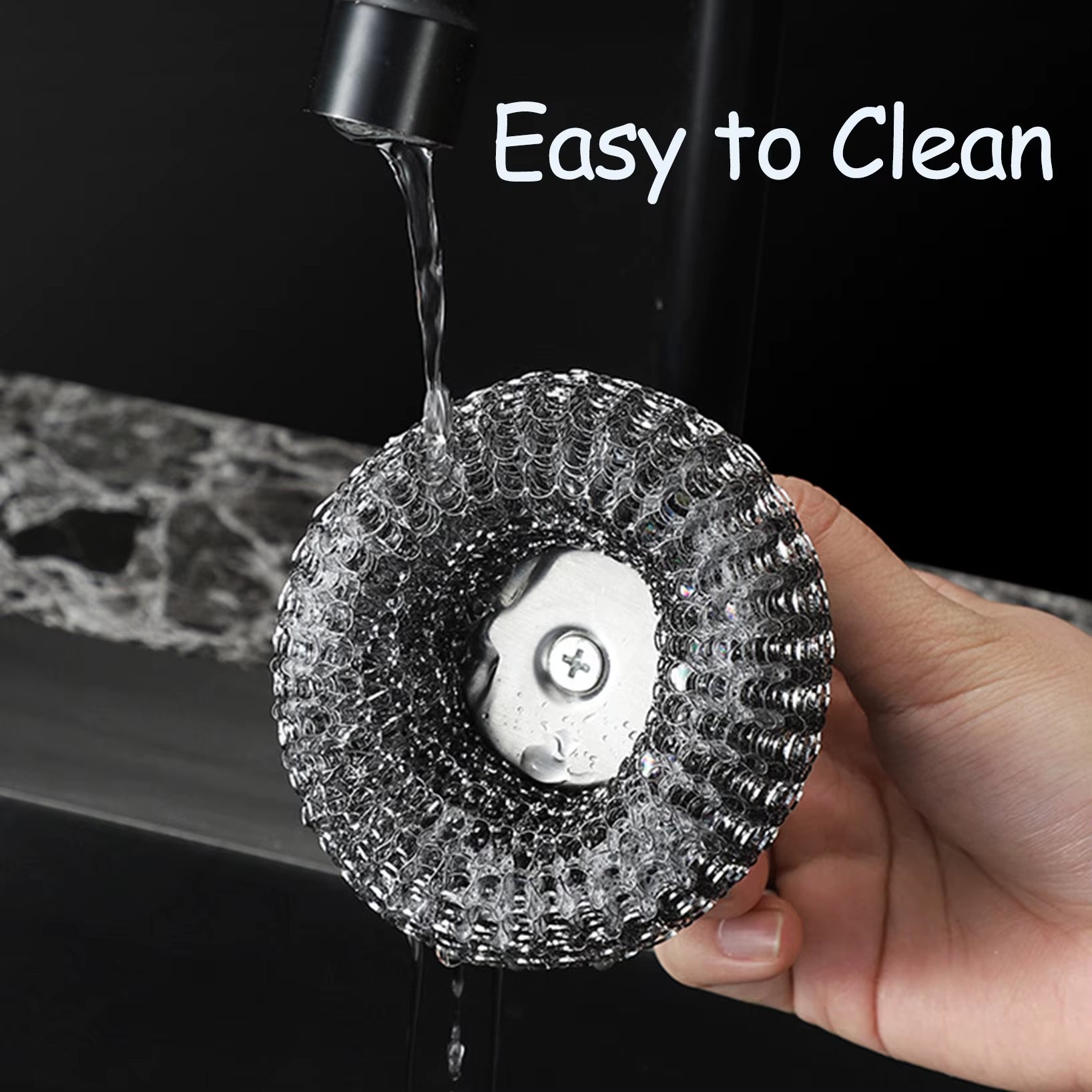 Steel Wool Scrubber with Handle Stainless Steel Cleaning Brushes Cleaning Dishes Stock Pots Pans Griddles Grills