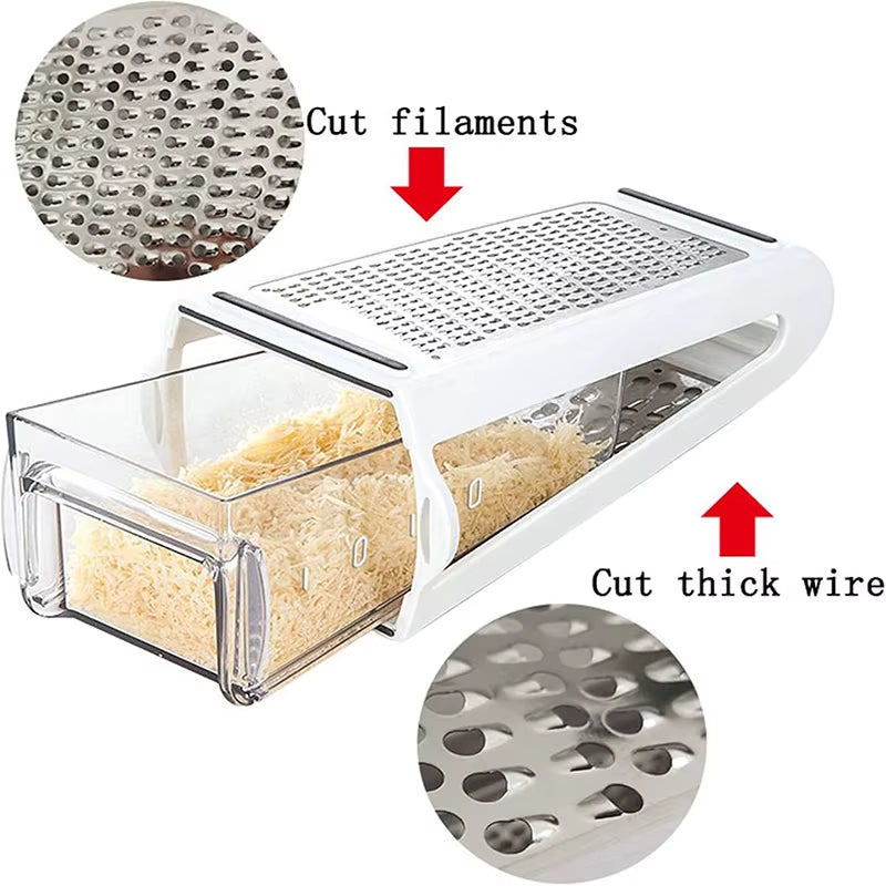 Double-Sided Blades Cheese Grater Multifunctional Vegetable Grater Chopper Stainless Steel Fruit Cutter Slicer Kitchen Gadgets