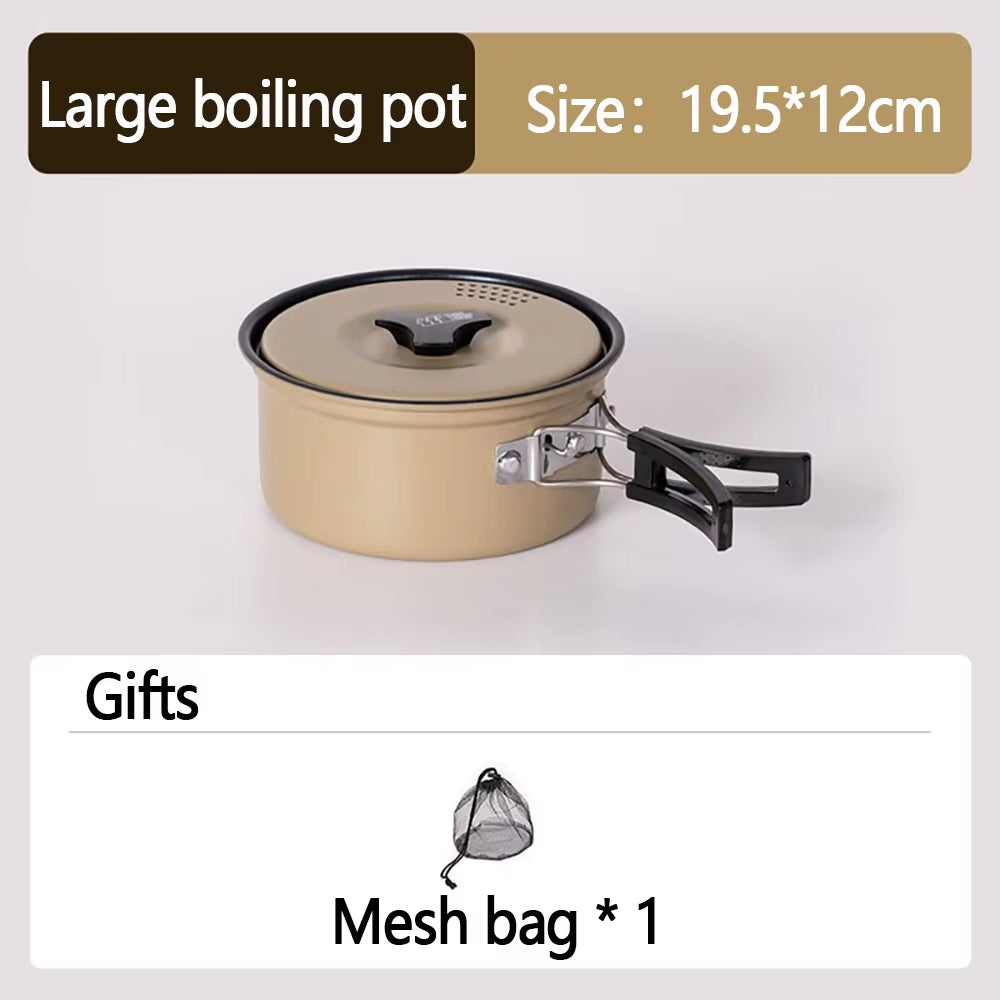 Outdoor Camping Cooker Set Outdoor Cookware Camping Cookware Wild Water Kettle Cooking Cooker Portable Set Pot Picnic Equipment