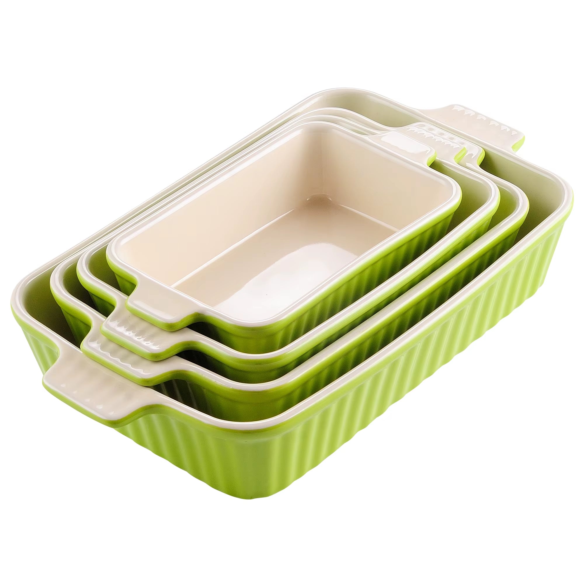 4-Piece Table Baking Dish Plate Set with Ceramic Handle Oven to Ideal for Lasagne/Pie/Casserole/Tapas(9"/11"/12"/13.3")
