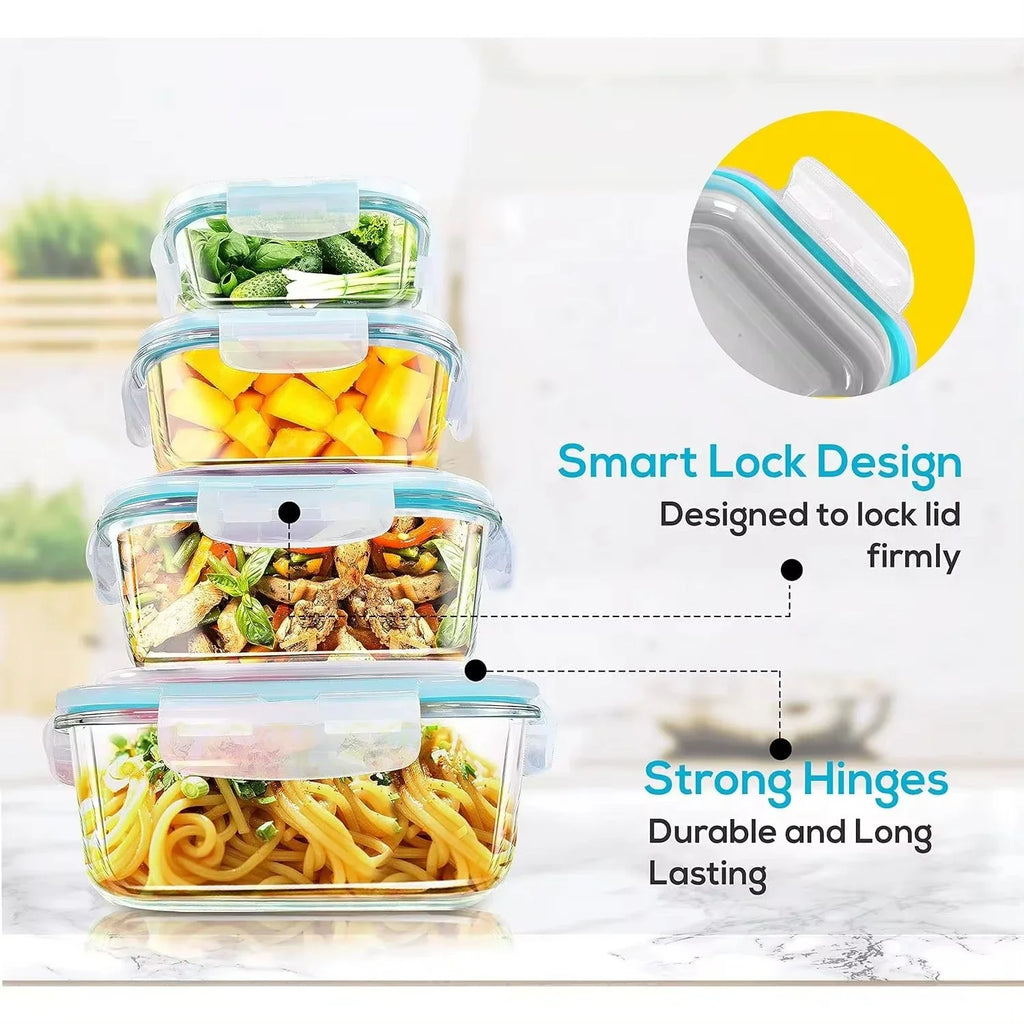 Glass Food Storage Side Dish Meal Prep Airtight Tupper Sealed Containers Preservation Kitchen Organizers Bento Lunch Box