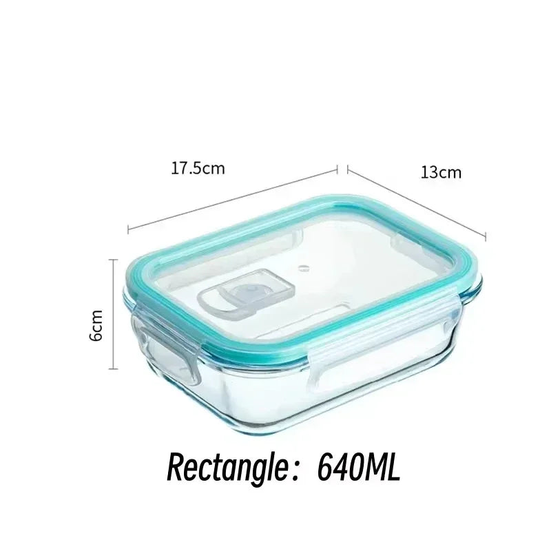 Glass Food Storage Containers Kitchen Organizer, Bento Lunch Boxes，Storage Vegetable Fruit Kitchen Accessories
