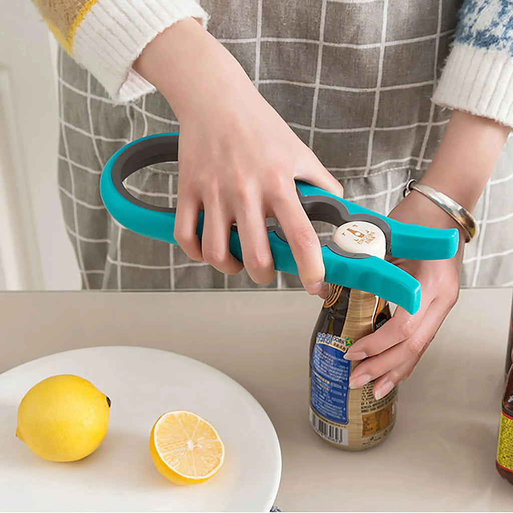 4 in 1, 1Pc Non-Slip Grip Multi-Purpose Can Opener for Beer Bottles and Home Kitchen Use