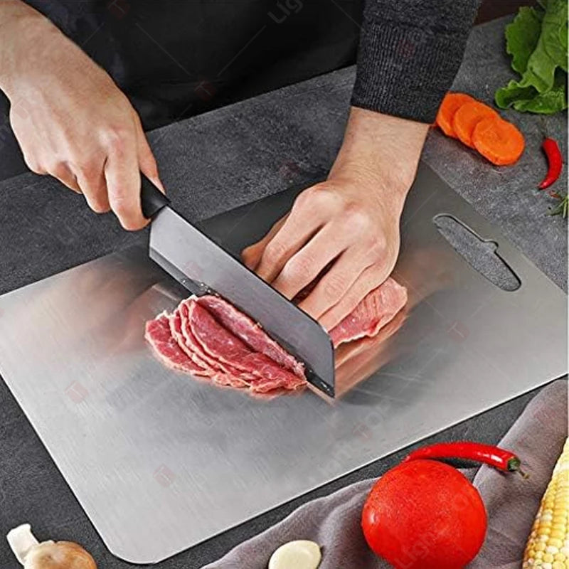 1~3PCS Cutting Boards for Kitchen 304Stainless Steel Thickened Board Double Sided Food Grade Portable Fruit Meat Chopping