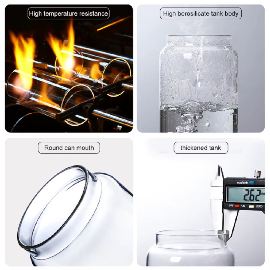 1Pcs Glass Food Storage Jars,Glass Storage Containers Clear Glass Food Canister with Bamboo Lid Airtight for Coffee,Flour, Sugar