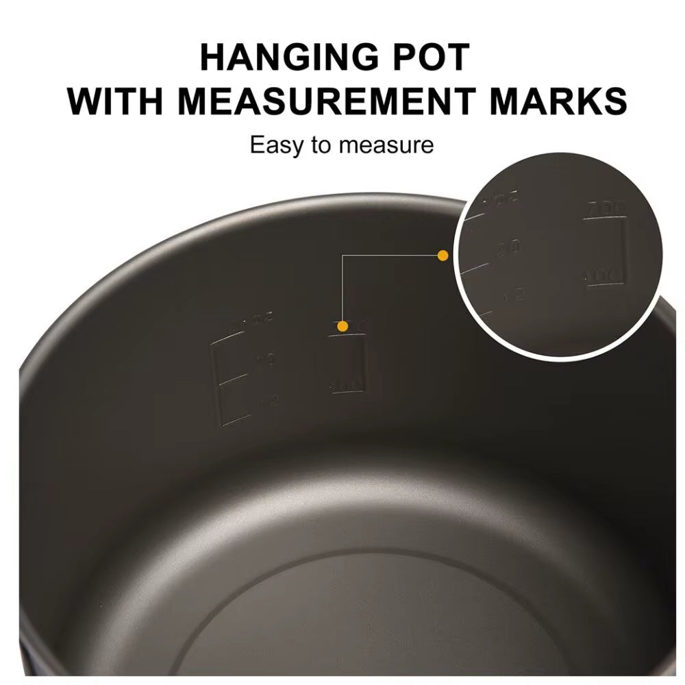 Camping Tableware Titanium Cookware Set Tourism Cauldron Outdoor Cooking Pot Frying Pan Picnic Kitchen Hiking Trekking