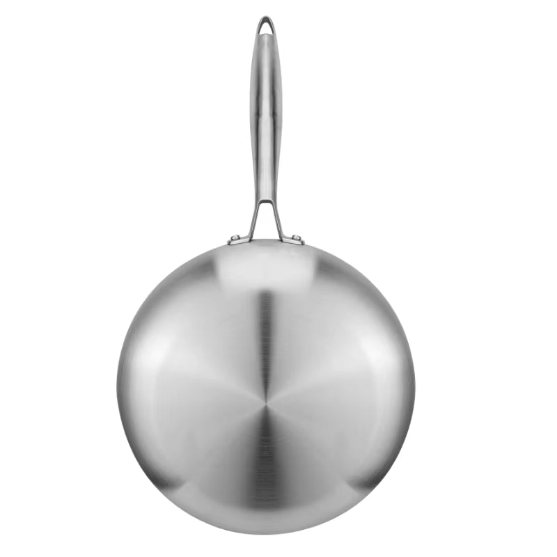 Stainless Steel Frying Pan Stainless Thick 3 Ply Steel Skillet Pans Cooking Pots Non-Stick Frying Pans Kitchen Pan Set