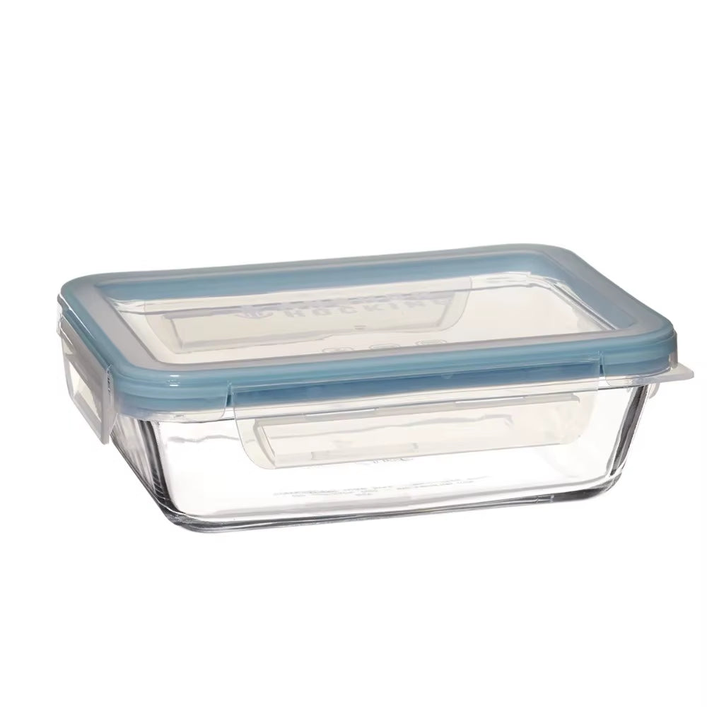Locking Lid Glass Food Storage Containers, 6 Cup Rectangular