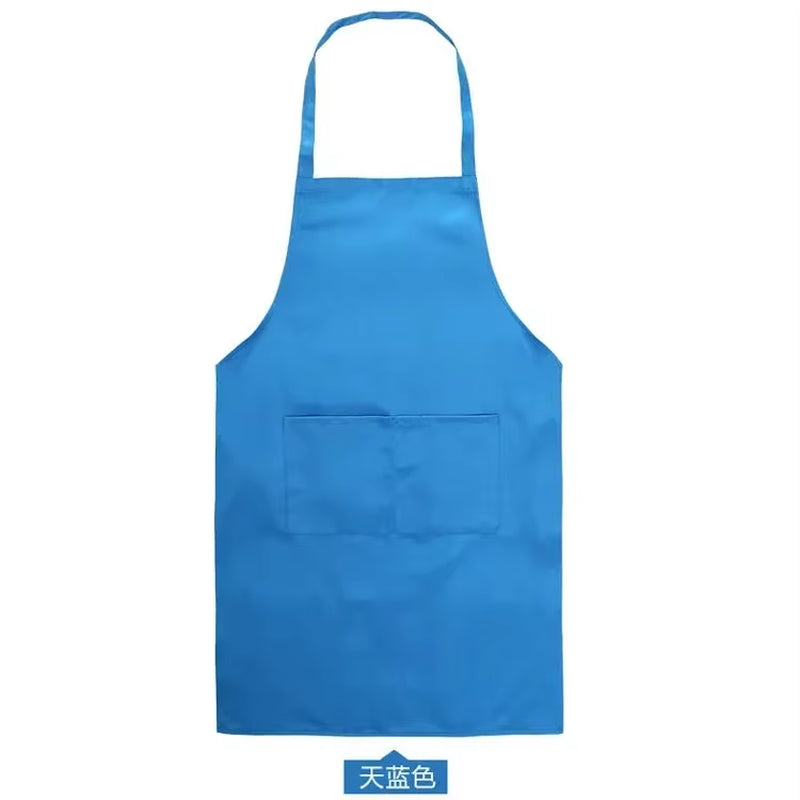 Adjustable Cooking Apron Unisex Household Solid Color Chef Waiter Barbecue Hairdresser Adult Pocket Apron Kitchen Supplies Tool