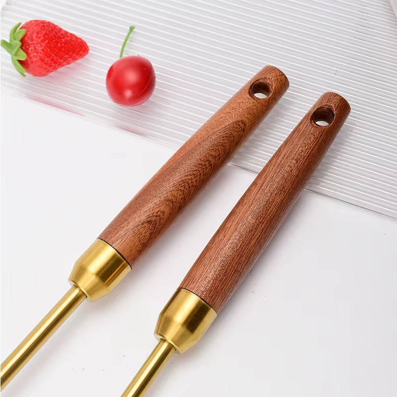 Stainless Steel Kitchen Utensils Sabli Wooden Handle Spatula Black Spatula Soup Spoon Leaking Spatula Golden Kitchen Utensils