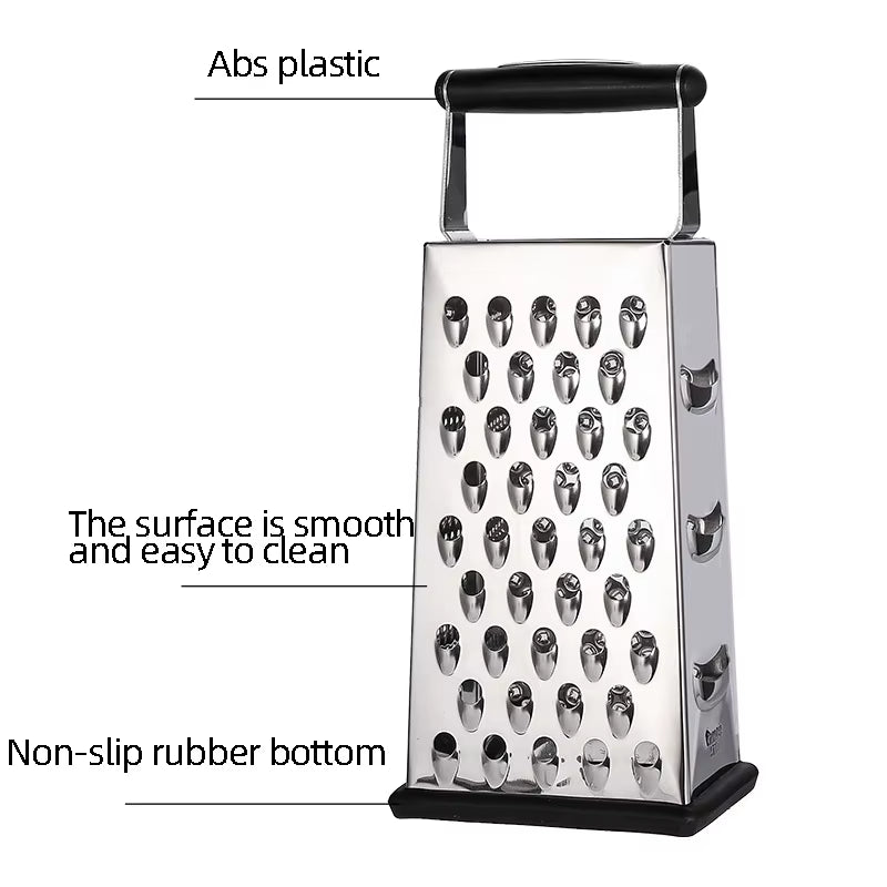 Stainless Steel Standing Cheese Grater Multi-Functional Vegetable and Fruit Slicer Cheese and Cheese Grater Four-Sided Melon