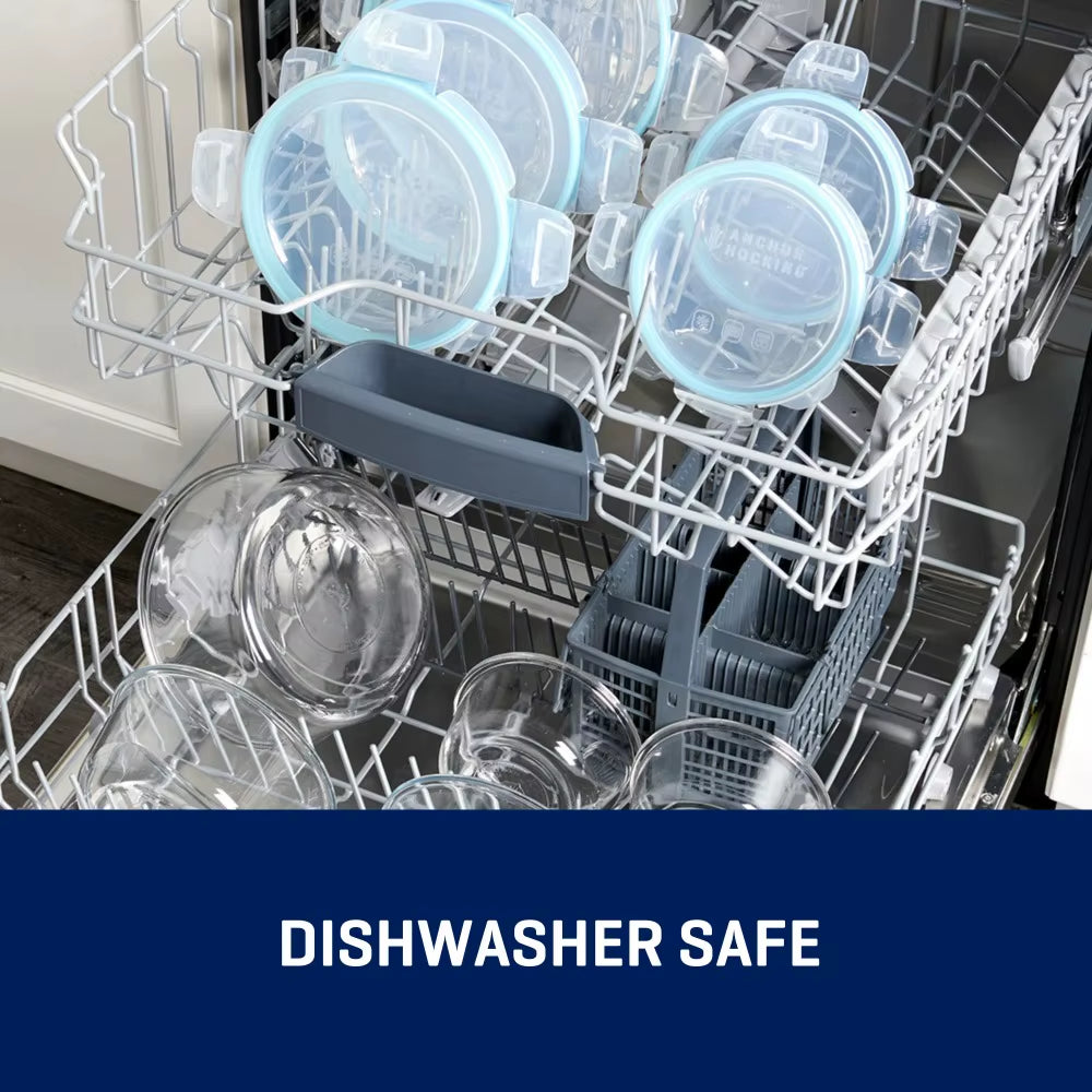 Locking Lid Glass Food Storage Containers, 6 Cup Rectangular