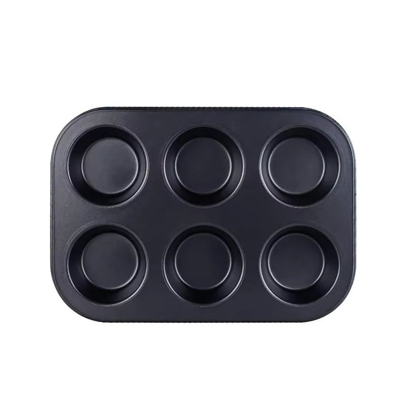 6/12 Cup Square Cupcake Baking Pan Easy to Clean Cupcake Mold Muffin Baking Pan Carbon Steel Baking Pan Non-Stick Baking Pan