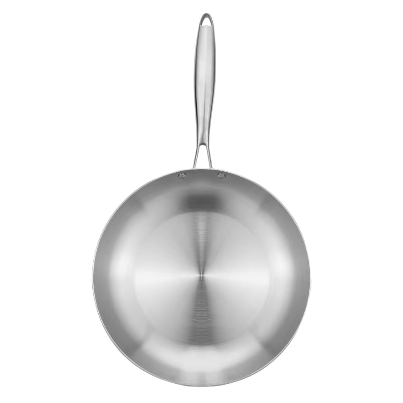 Stainless Steel Frying Pan Stainless Thick 3 Ply Steel Skillet Pans Cooking Pots Non-Stick Frying Pans Kitchen Pan Set